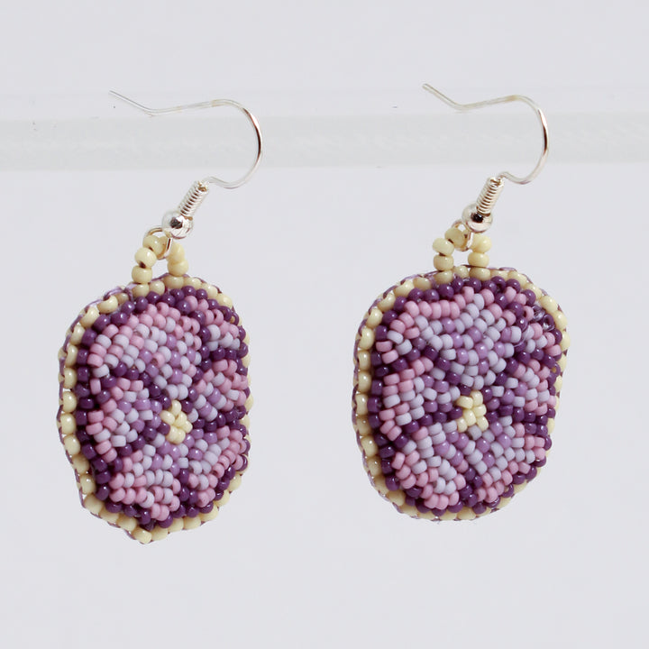 Delicate Pansies Flat Stitch Earring