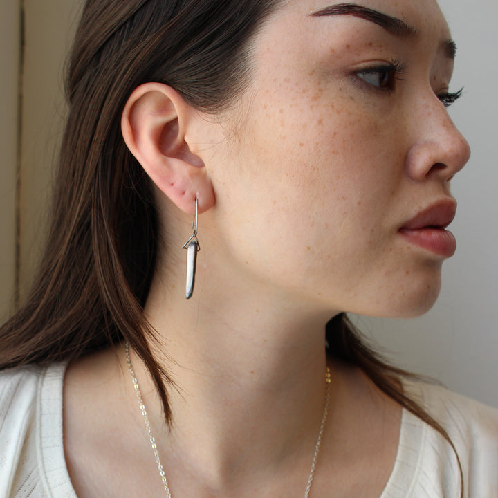 Earrings, Abalone Triangle
