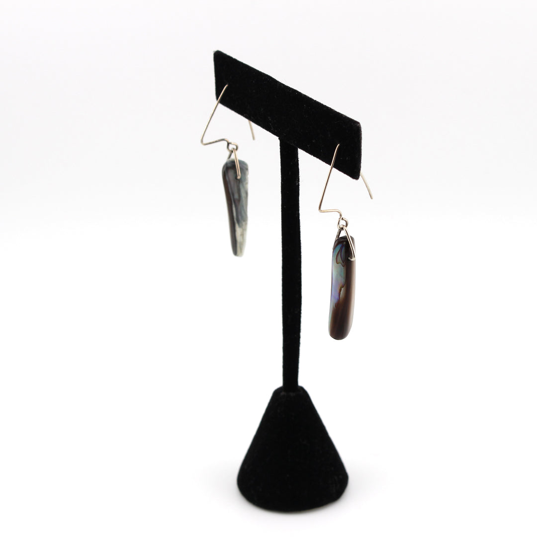 Earrings, Abalone Triangle