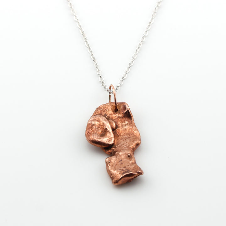 Necklace, Copper Droplet Riveted