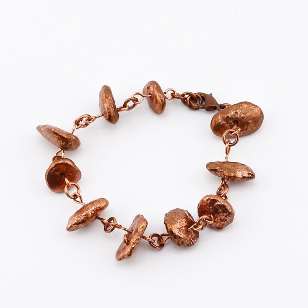 Bracelet, Copper Droplet Linked