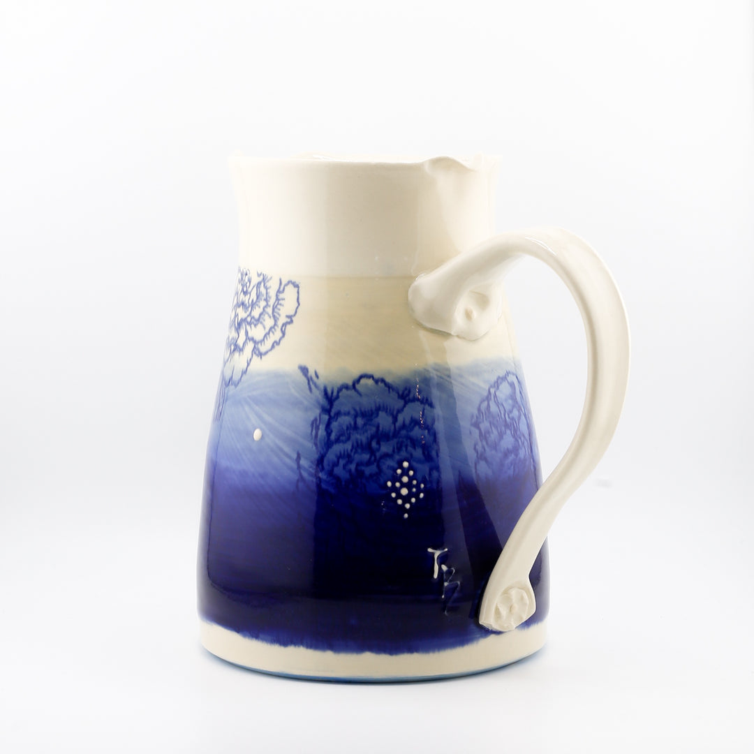 Pitcher, Ombre With Peonies