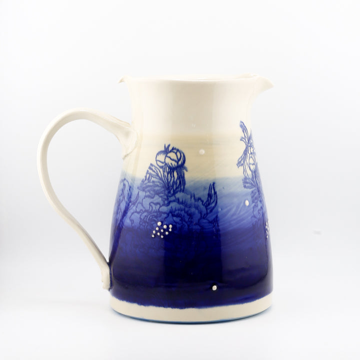 Pitcher, Ombre With Peonies