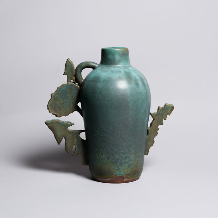 Vase, Sculptural, Green, Med
