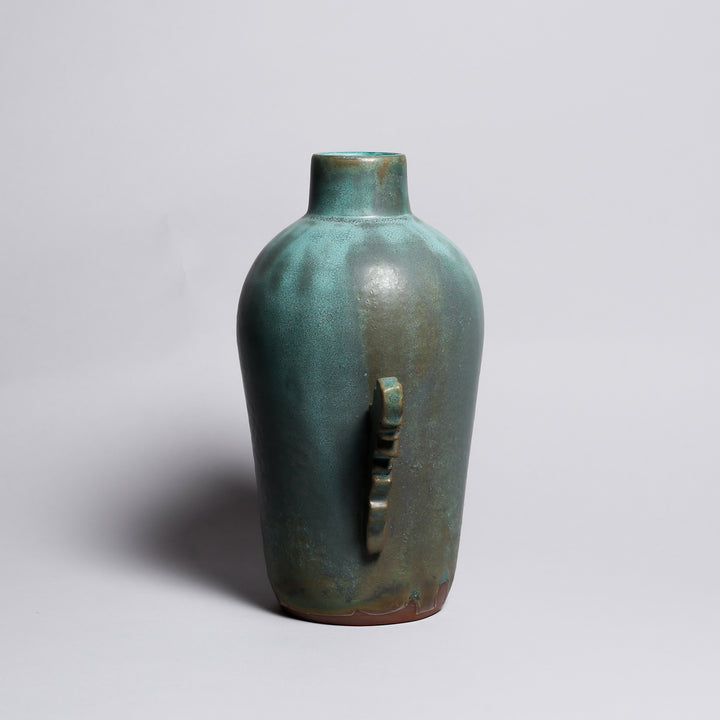 Vase, Sculptural, Green, Med
