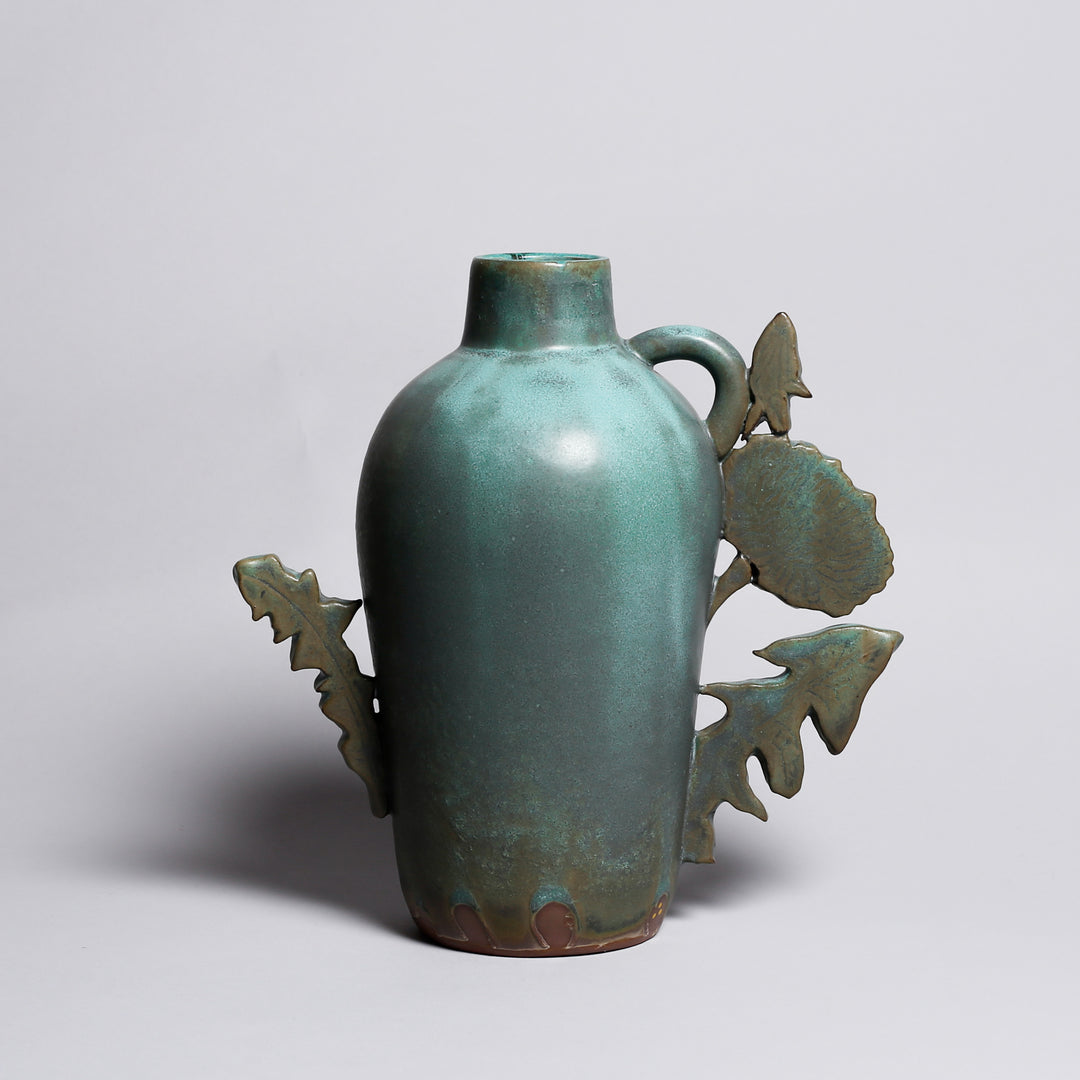 Vase, Sculptural, Green, Med