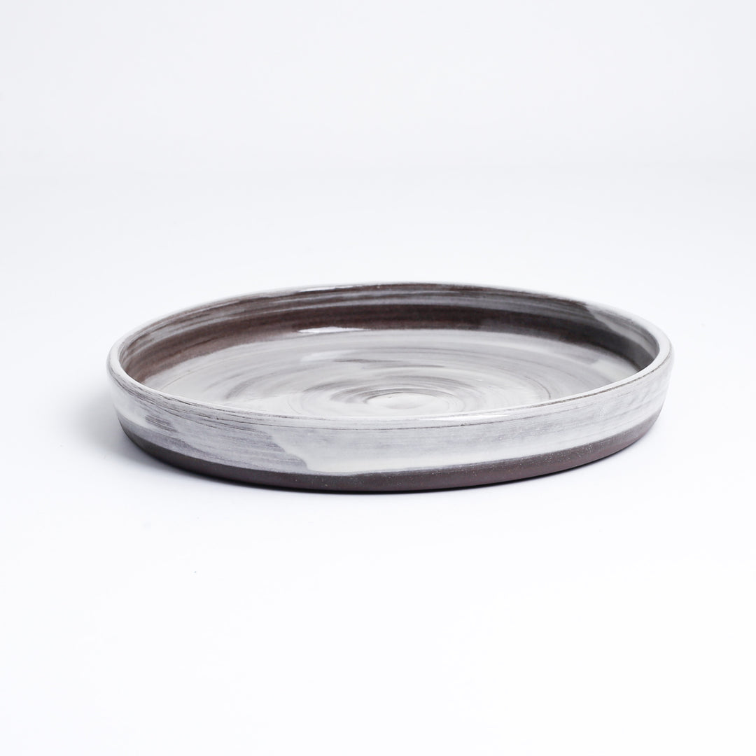 Plant Pot, w/Plate, Winter Sky