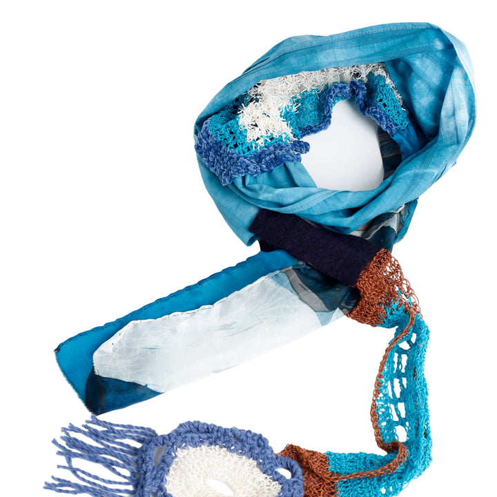 Mixed Media Crochet Scarf, LG