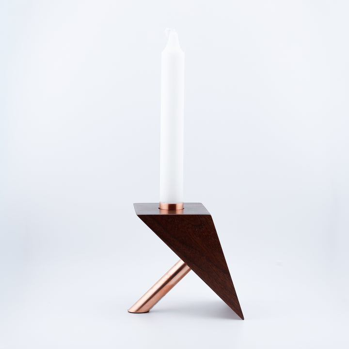 Small Walnut Candle Holder #1.1