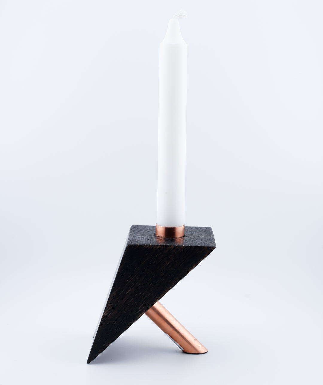 Small Ebony Stained Oak Candle Holder #1.4