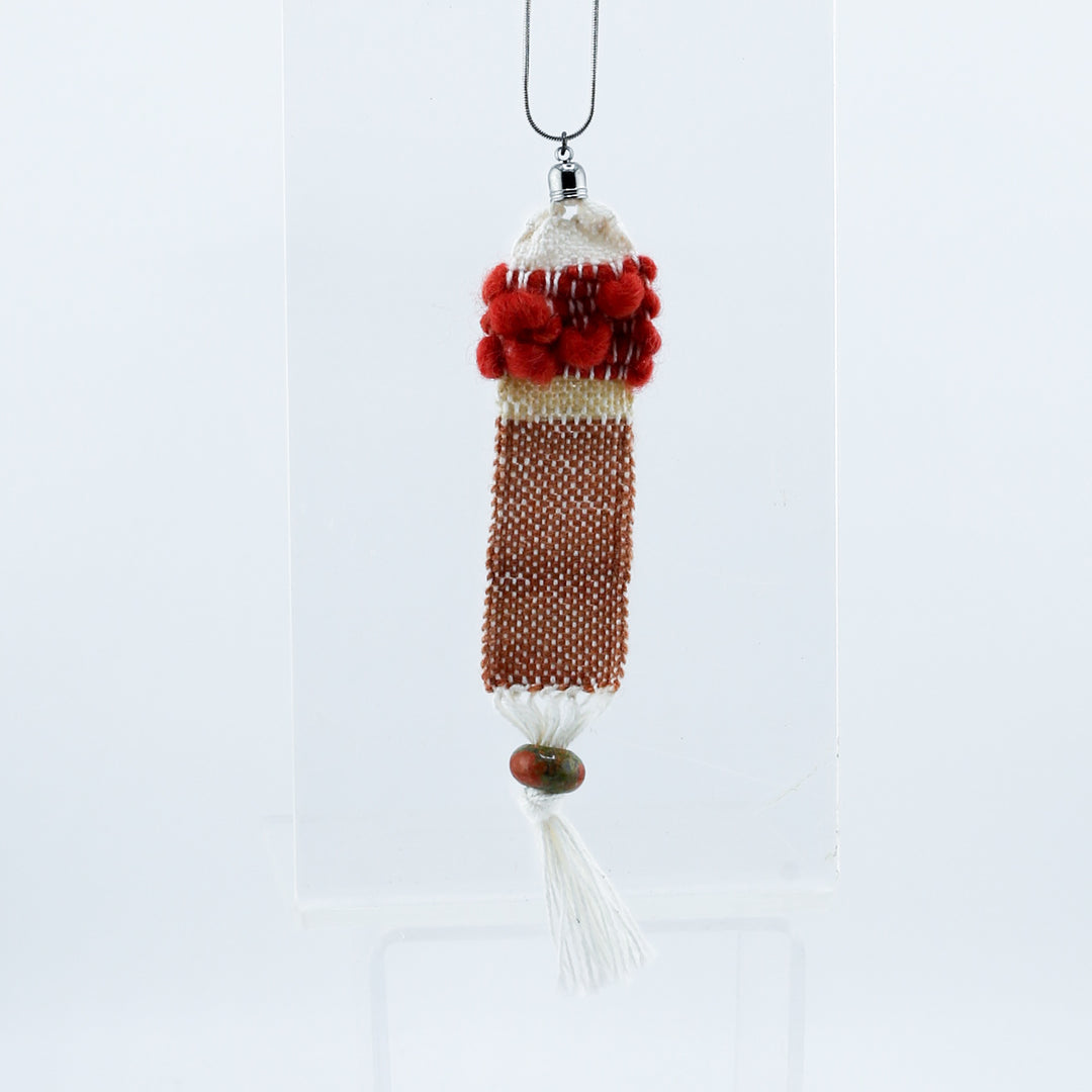 Pendant, Woven w Chain, Sm