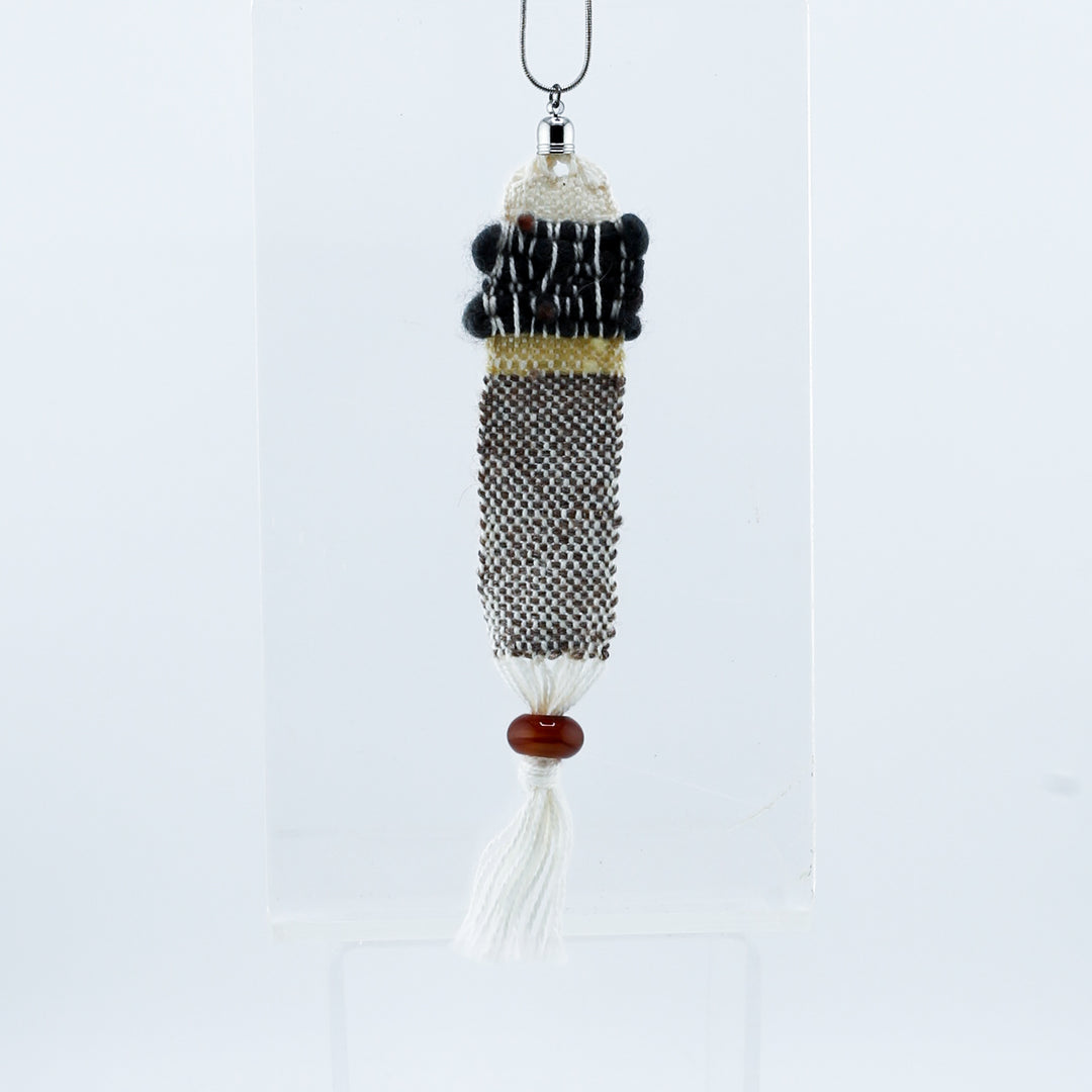 Pendant, Woven w Chain, Sm