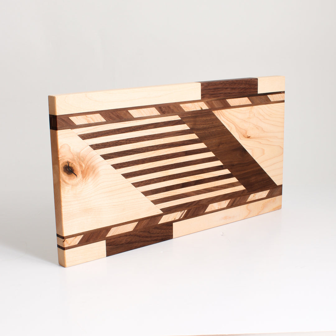 SALVAGE -  Serving Board with Diagonal Pattern