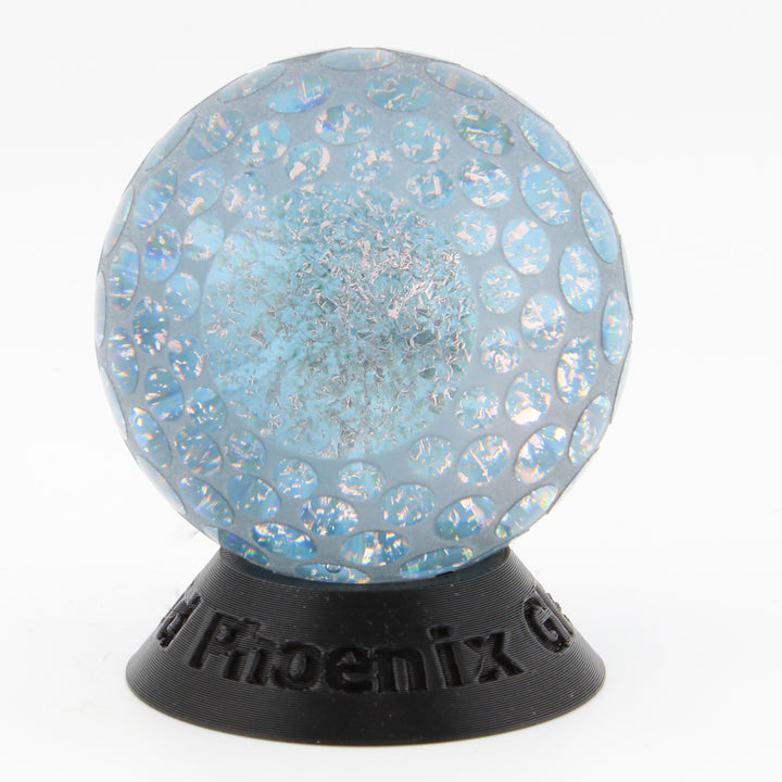 #6 Sandcarved Dichroic Glass Marble with lots of small round viewing windows