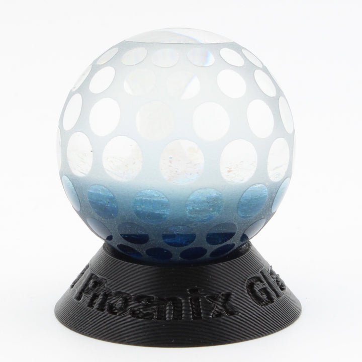 #7 Sandcarved Dichroic Glass Marble with lots of small round viewing windows