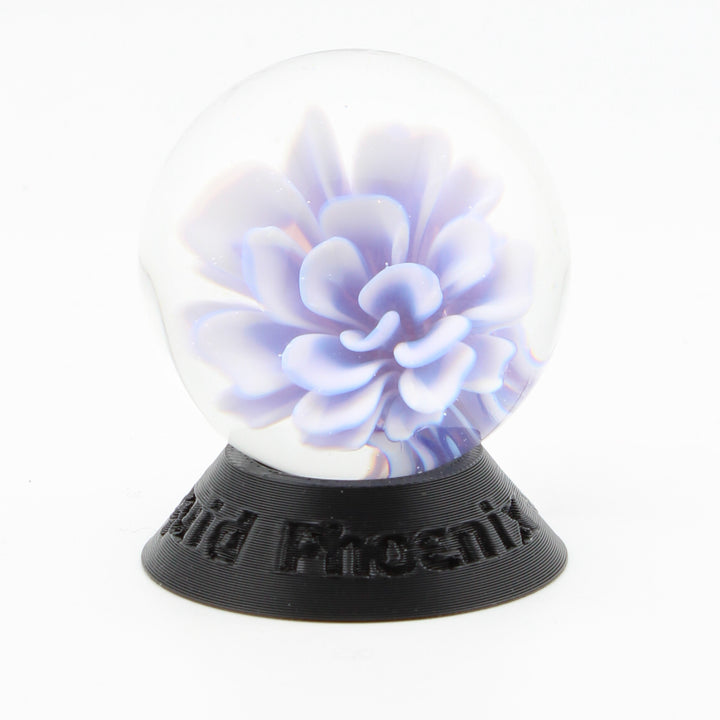 #15 Glass Flower Marble in Blue and white