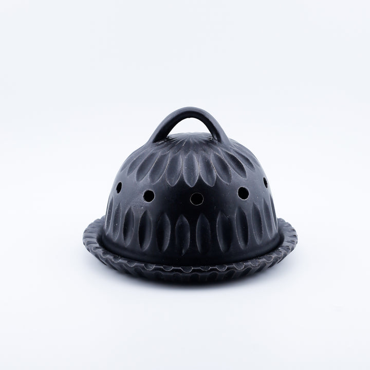 Carved Garlic Keeper, Black