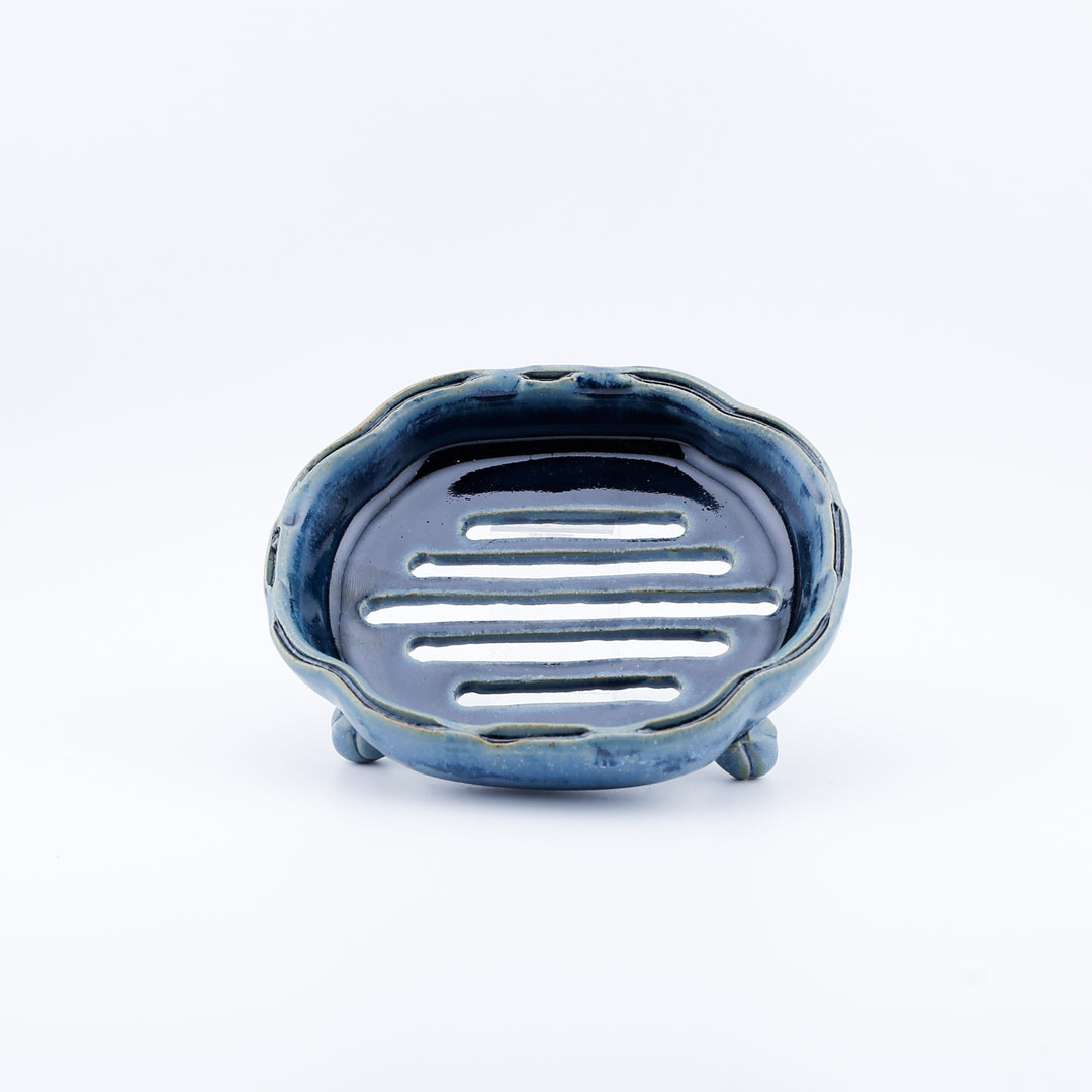 Carved Soap Dish, Blue