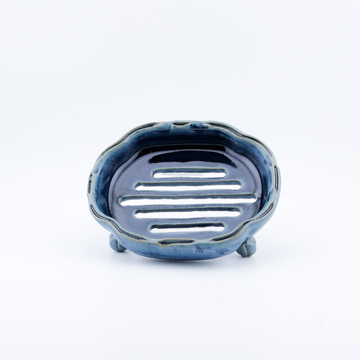 Carved Soap Dish, Blue