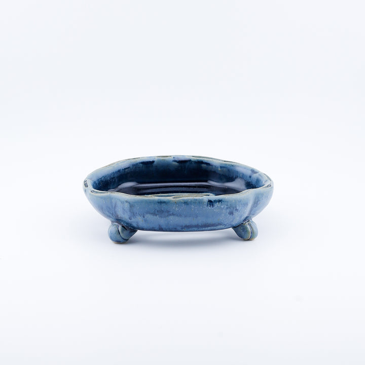 Carved Soap Dish, Blue