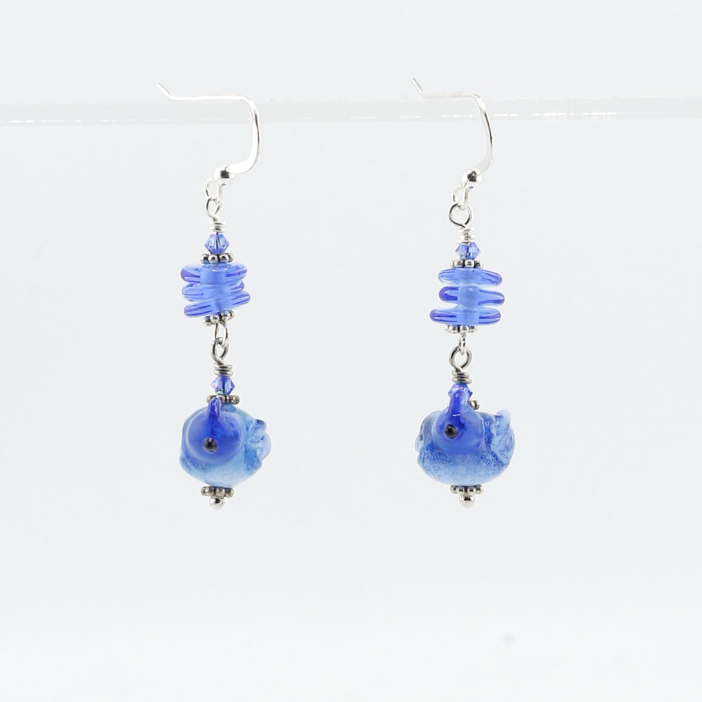 Earrings, Blue Jay Dangle