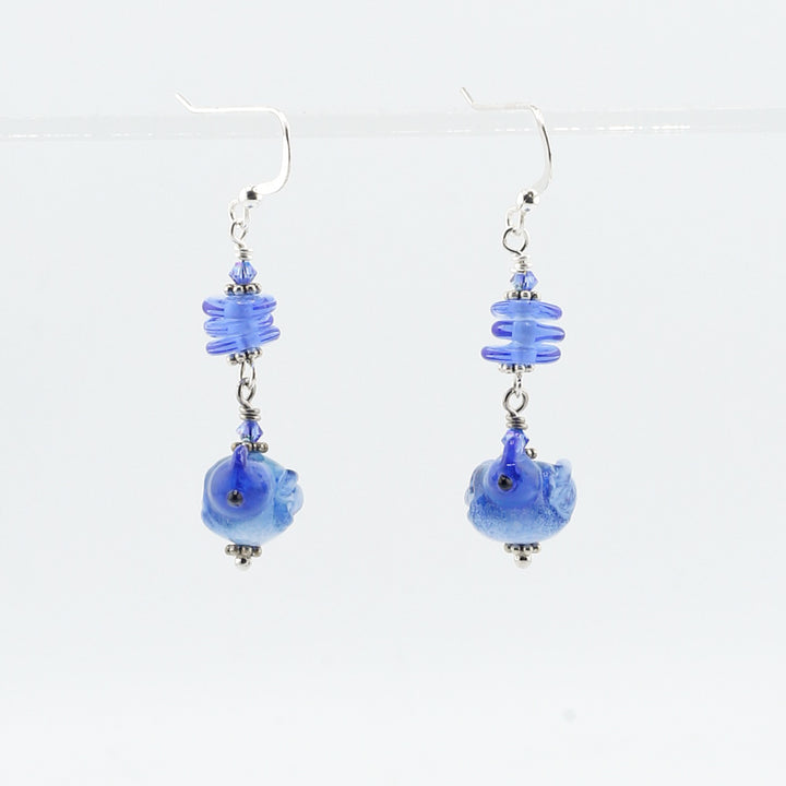 Earrings, Blue Jay Dangle