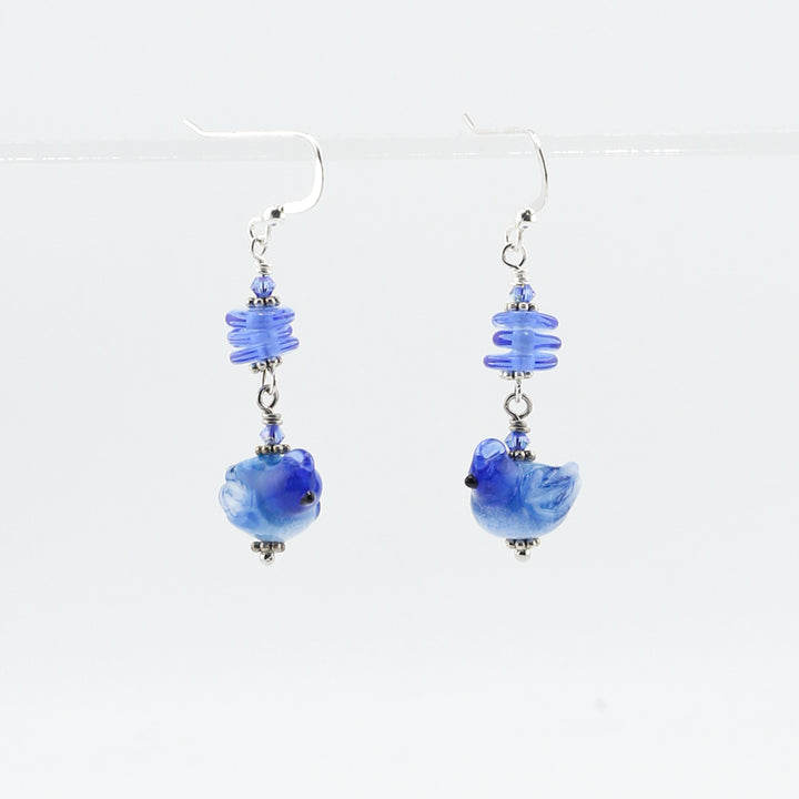 Earrings, Blue Jay Dangle