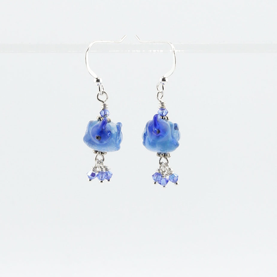 Earrings, Blue Jay Dangle