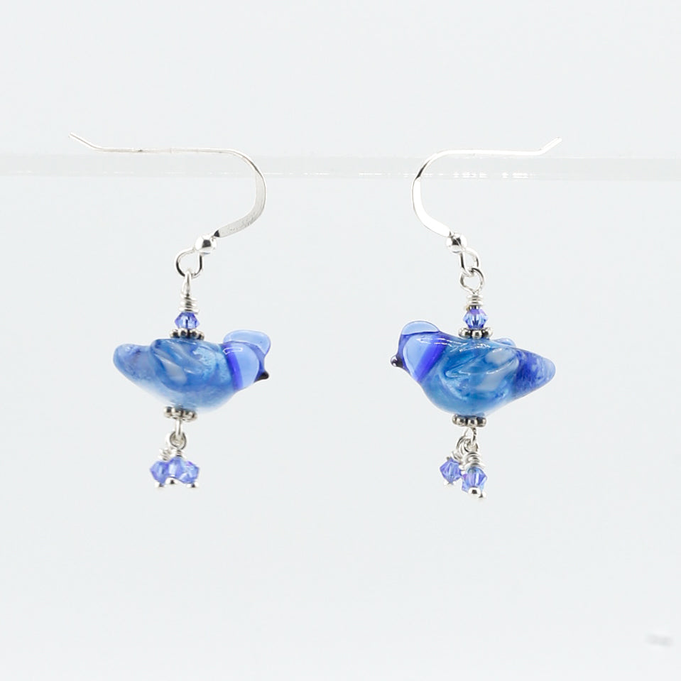 Earrings, Blue Jay Dangle