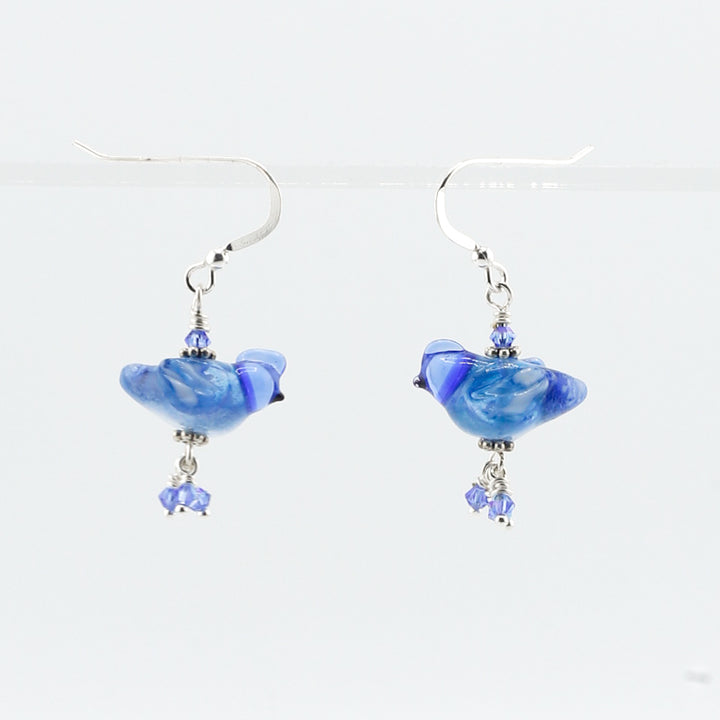 Earrings, Blue Jay Dangle