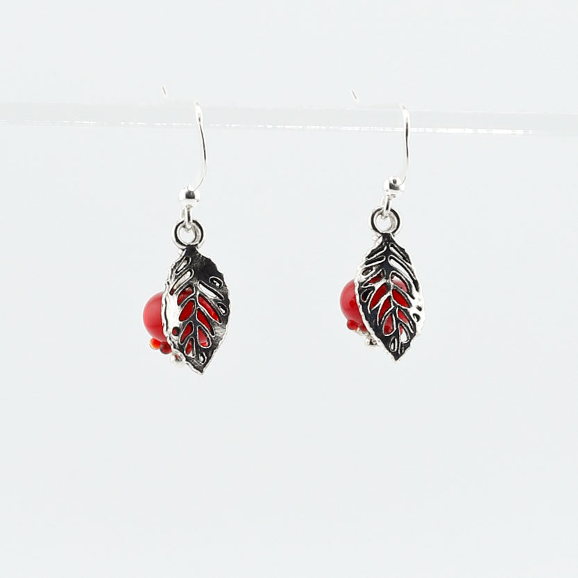 Earrings, Highbush Cranberry Dangle