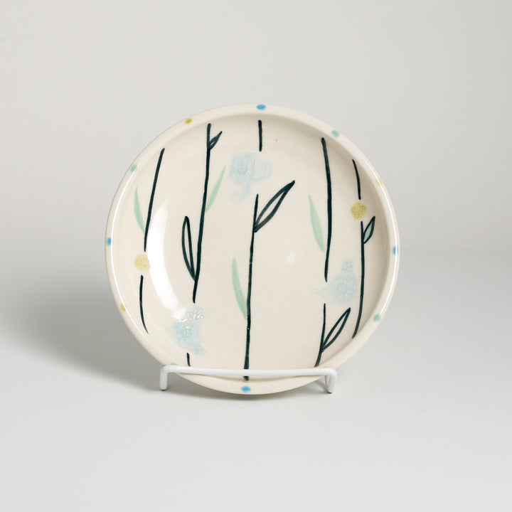 Blue Line Flower Plate Set