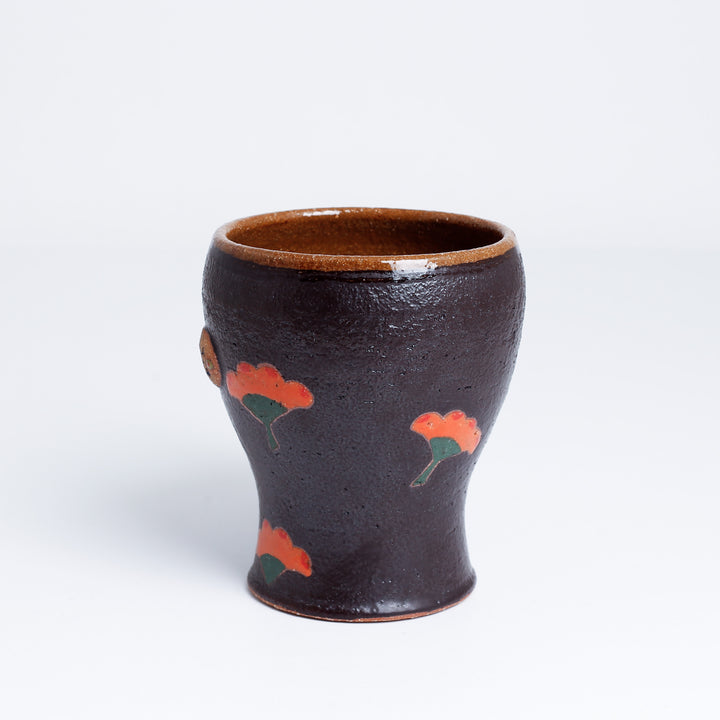 Orange Little Flower Black Mug