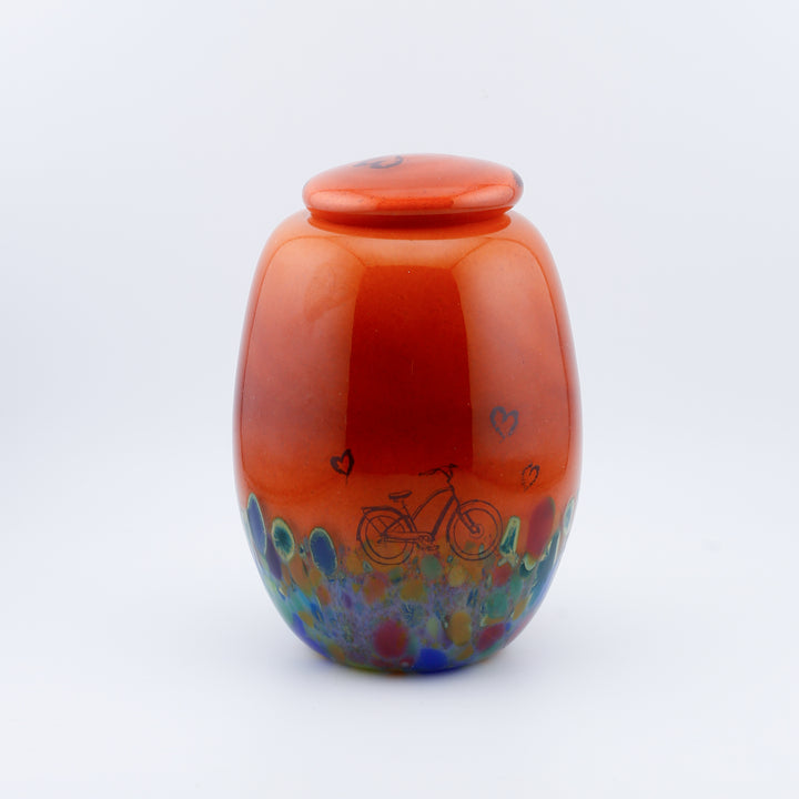 Lidded Vessel/Keepsake Urn, Bicycle