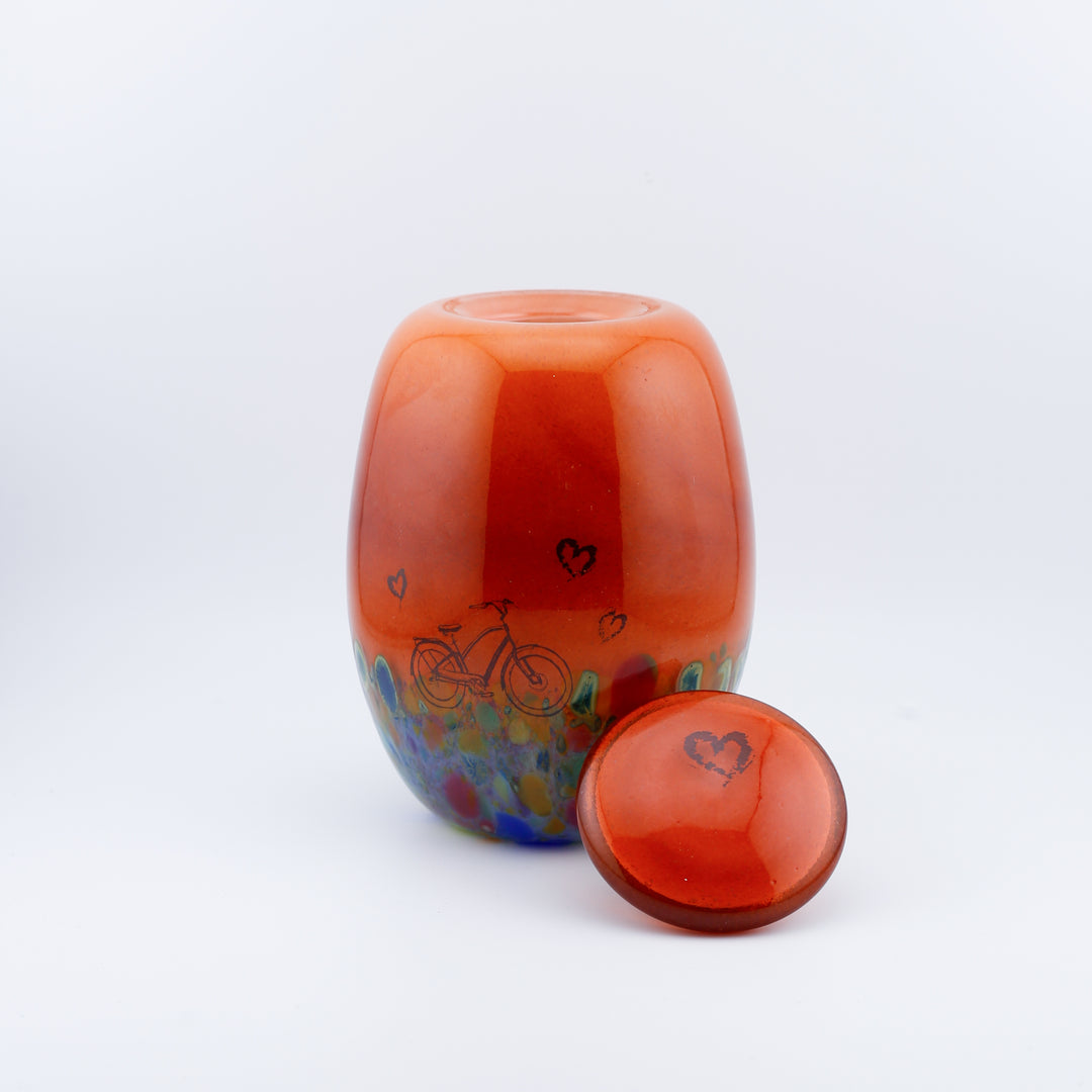 Lidded Vessel/Keepsake Urn, Bicycle