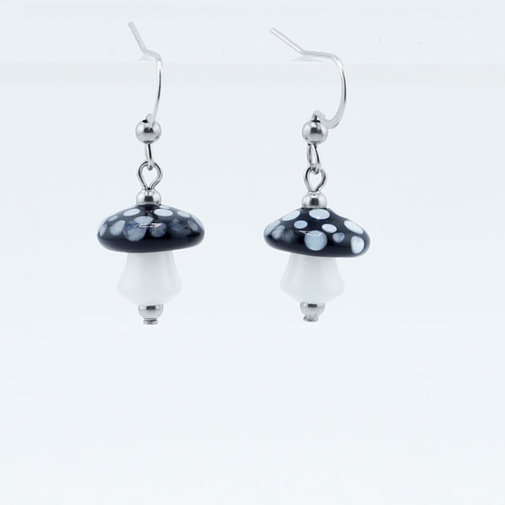 Earrings, Small Spotted Mushroom
