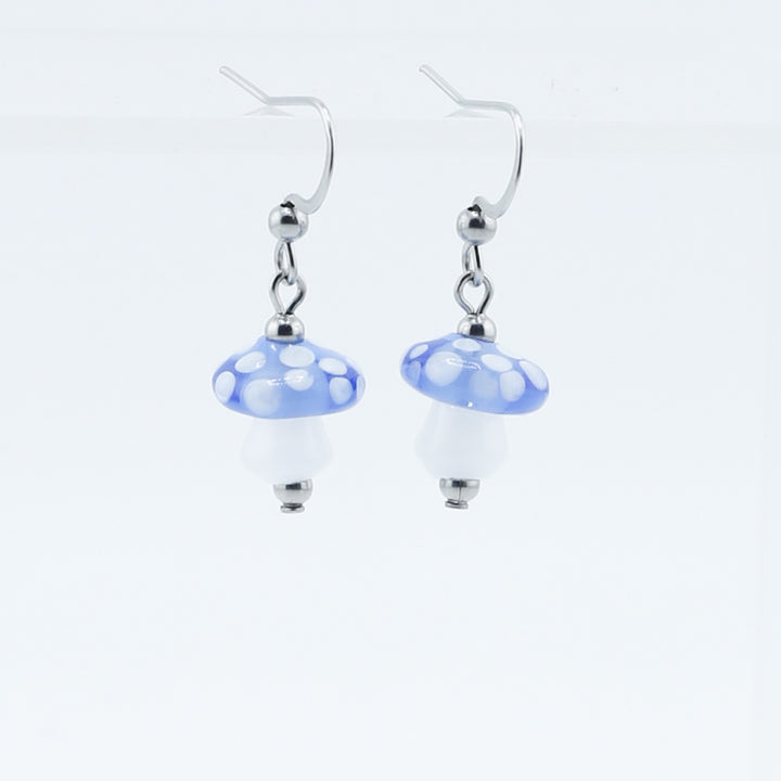Earrings, Small Spotted Mushroom