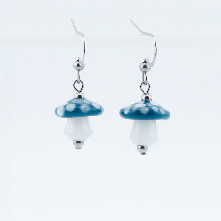 Earrings, Small Spotted Mushroom