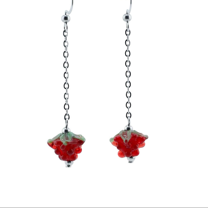 Earrings, Raspberry Drop