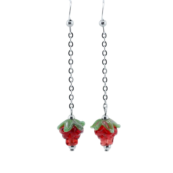 Earrings, Strawberry Drop