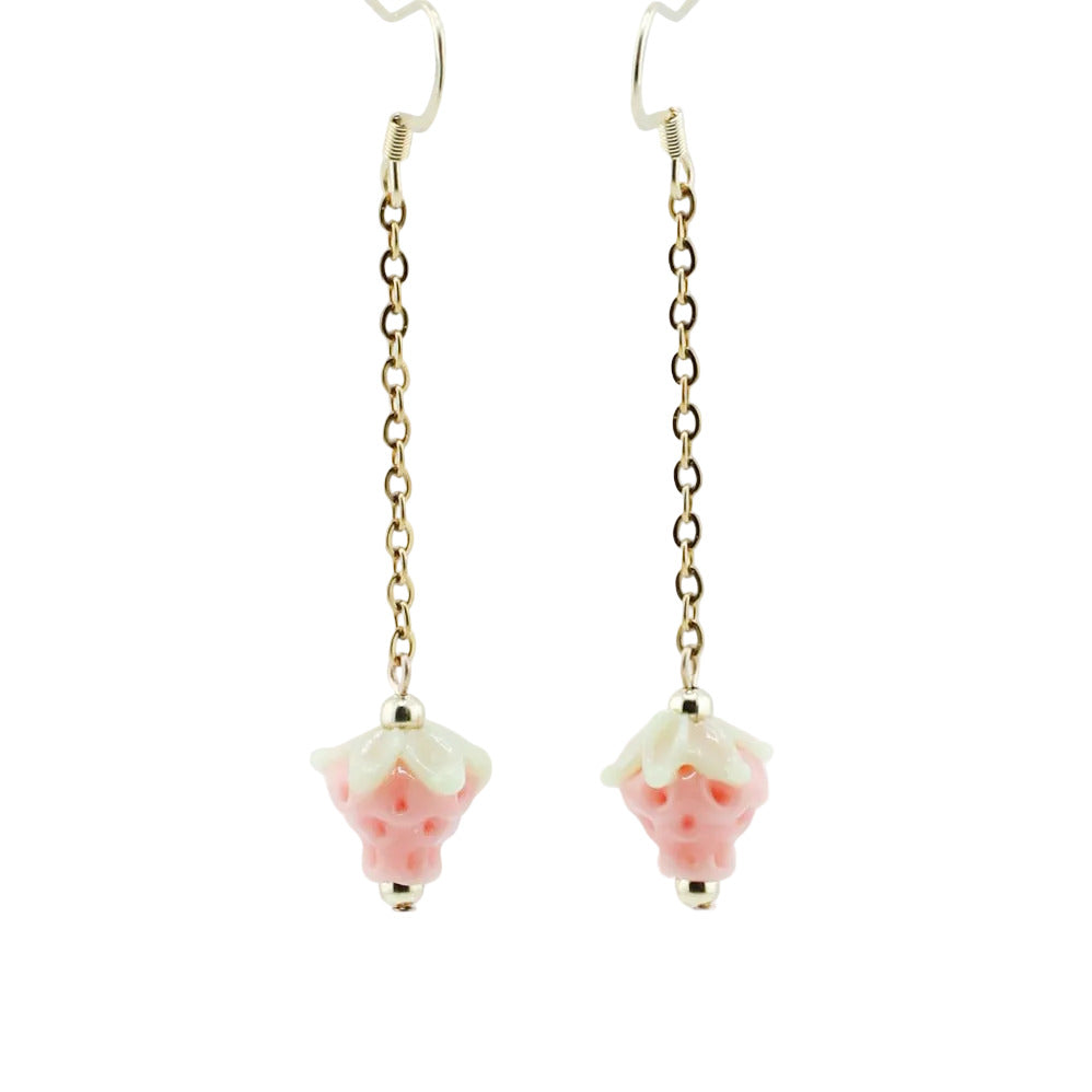 Earrings, Strawberry Drop