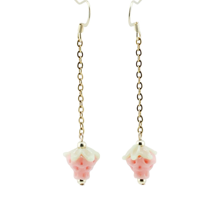 Earrings, Strawberry Drop