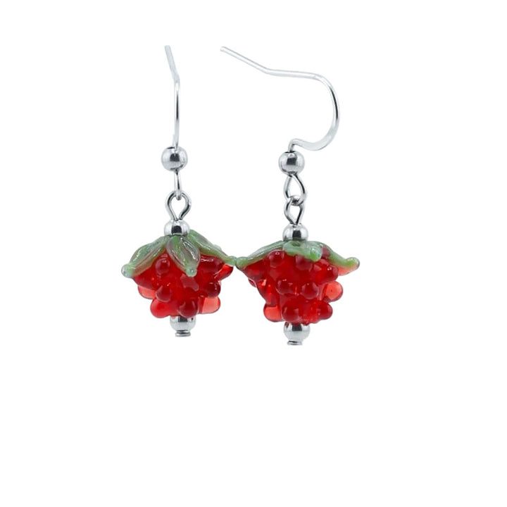 Earrings, Raspberry