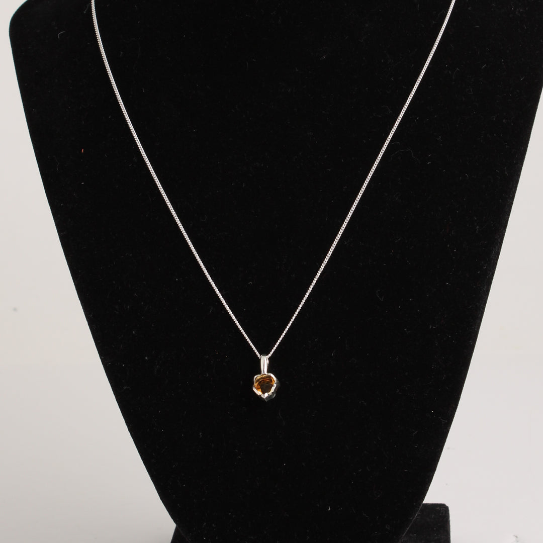 Pendant - Hand Cut Heart, Citrine