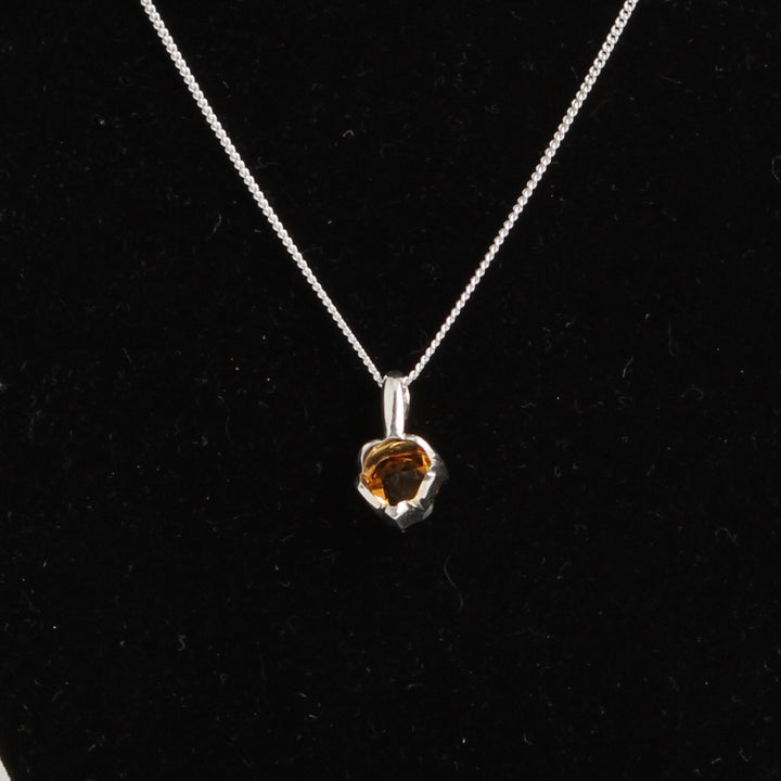 Pendant - Hand Cut Heart, Citrine