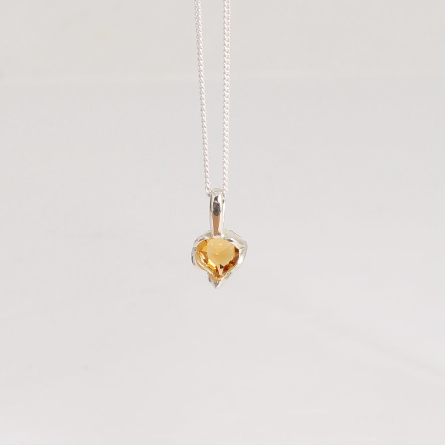 Pendant - Hand Cut Heart, Citrine