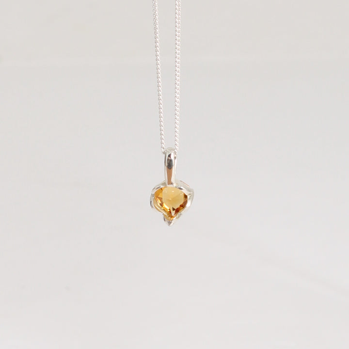 Pendant - Hand Cut Heart, Citrine