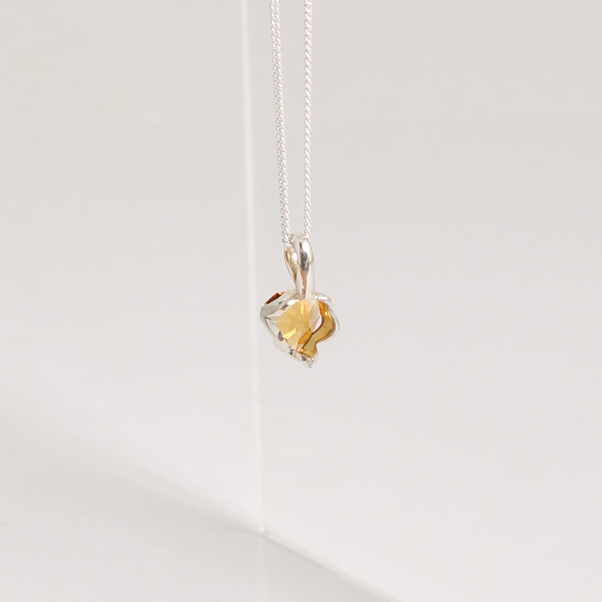 Pendant - Hand Cut Heart, Citrine