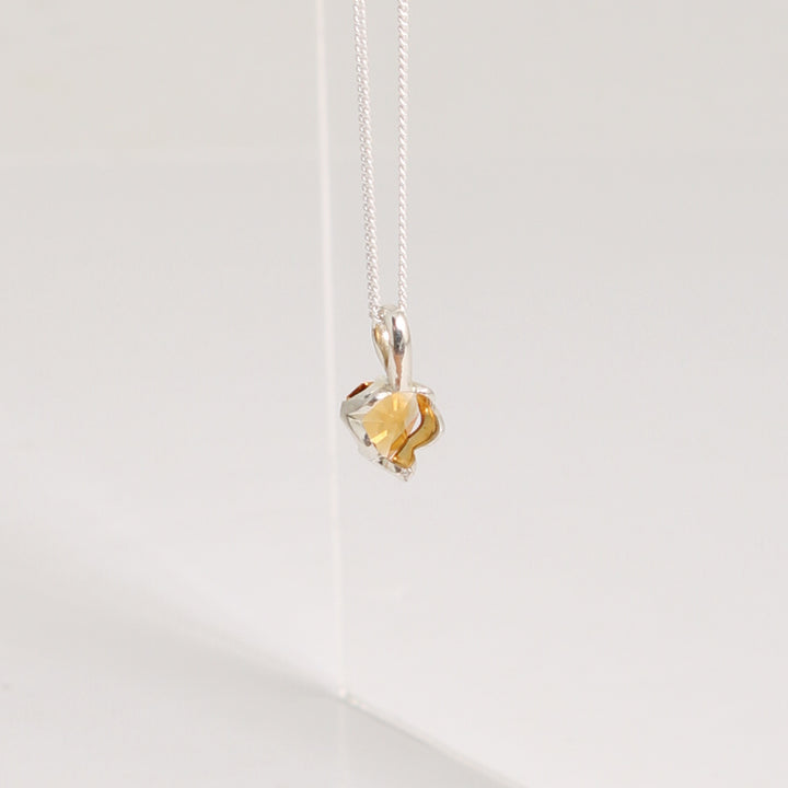 Pendant - Hand Cut Heart, Citrine