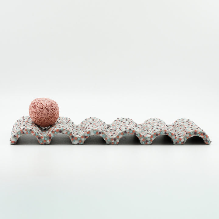 Purple Pink & Blue Dotty Incense/Tray Sculpture